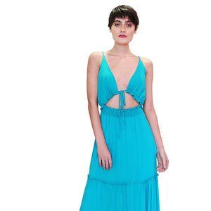 Cutout Maxi Dress Front Teal